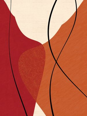 ARTE CONTORNOS MINIMALISTAS SÉRIE CORES LARANJA E VERMELHO OP 05