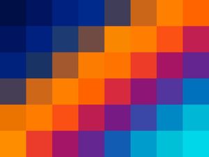 QUADRICULADO DEGRADÊ ABSTRATO ARTE CORES TONS LARANJA ROSA AZUL OP 06