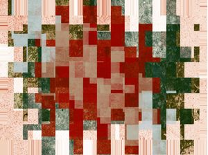 ESCALAS ABSTRATAS SÉRIE CORES TONS DE VERDE E VERMELHO OP 18