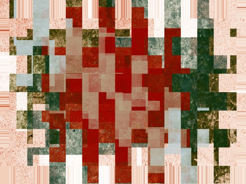 ESCALAS ABSTRATAS SÉRIE CORES TONS DE VERDE E VERMELHO OP 18