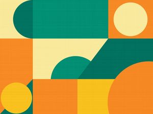 GEOMÉTRICO TEXTURA ABSTRATO ARTE SÉRIE TONS TURQUESA AMARELO OP 07