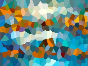 MOSAICO MODERNO ABSTRATO SÉRIE CORES TONS AZUL LARANJA BRANCO OP 18