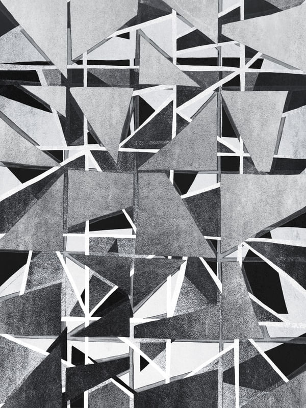 ART DECO DREAMING - CINZA PRETO NEUTRO GEOMÉTRICO MODERNO ABSTRATO LINHAS SKETCH PINTURA