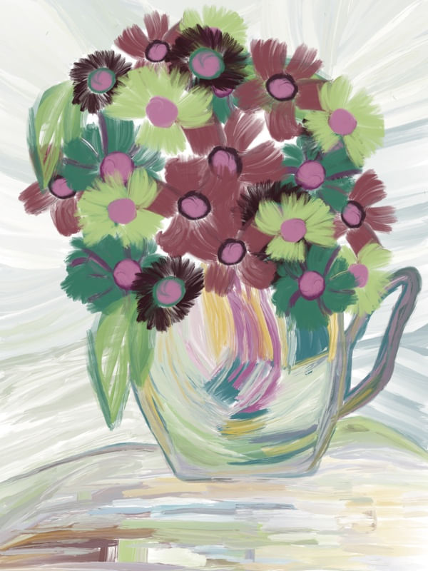FLORES EN LA MESA
