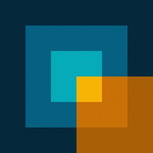 CORES ABSTRATAS SÉRIE SQUARE TONS DE AZUL LARANJA OP 07
