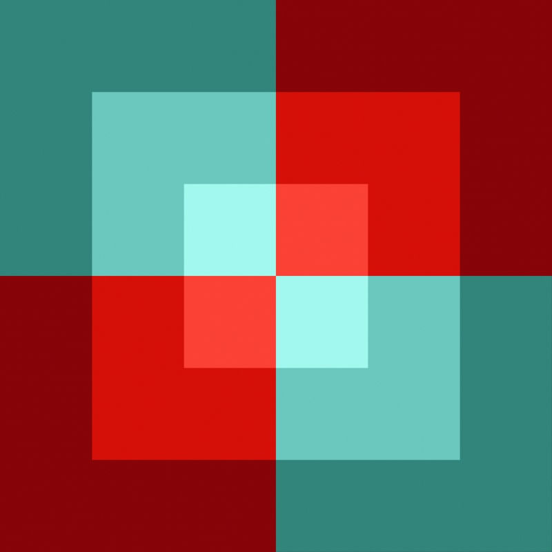 CORES ABSTRATAS SÉRIE SQUARE TONS DE VERDE TURQUESA VERMELHO OP 08