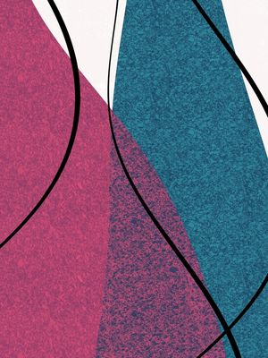 ARTE CONTORNOS MINIMALISTAS SÉRIE CORES TONS AZUL E ROSA OP 09