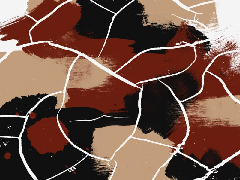 PINTURA E DETALHES ABSTRATOS SÉRIE CORES TONS VERMELHO PRETO OP 09