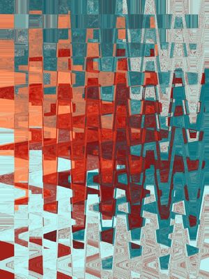 ESCALAS ABSTRATAS SÉRIE CORES TONS DE VERMELHO TURQUESA LARANJA OP 16