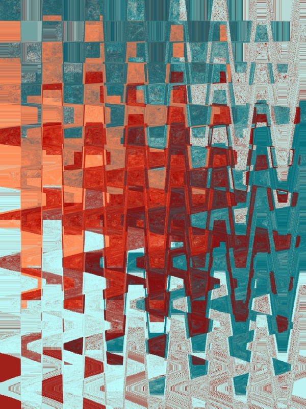 ESCALAS ABSTRATAS SÉRIE CORES TONS DE VERMELHO TURQUESA LARANJA OP 16
