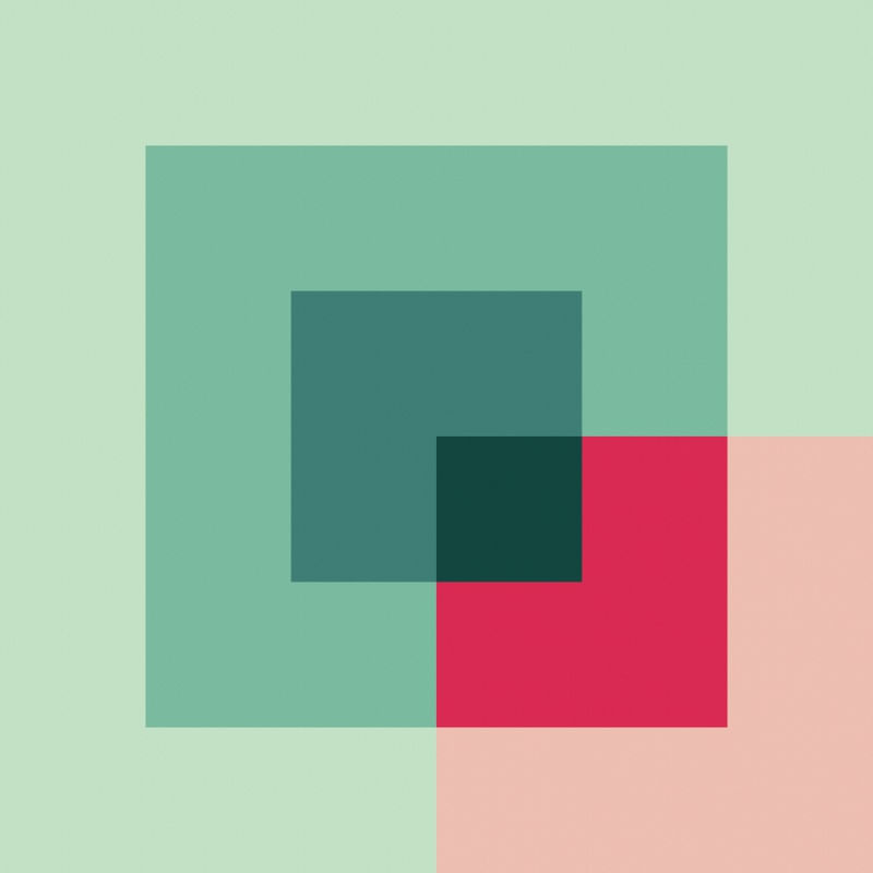 CORES ABSTRATAS SÉRIE SQUARE TONS DE VERDE ROSA OP 10