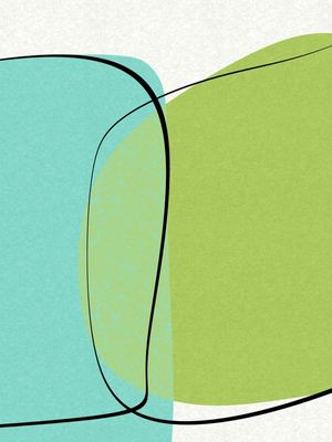 ARTE CONTORNOS MINIMALISTAS SÉRIE CORES TONS VERDE AZUL TURQUESA OP 15