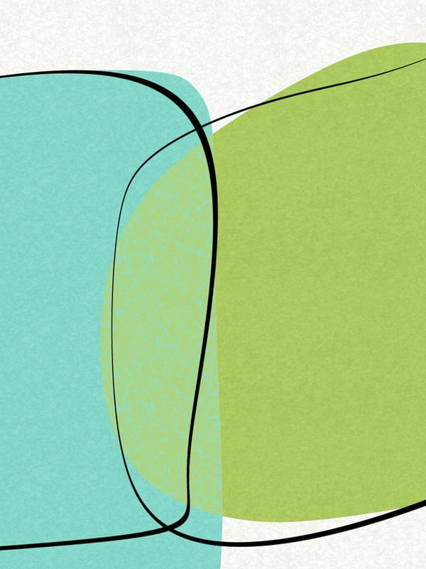 ARTE CONTORNOS MINIMALISTAS SÉRIE CORES TONS VERDE AZUL TURQUESA OP 15