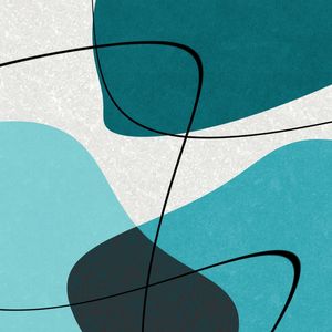 ARTE CONTORNOS MINIMALISTAS SÉRIE CORES TONS DE AZUL TURQUESA OP 16