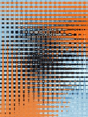 ESCALAS ABSTRATAS SÉRIE CORES TONS DE AZUL LARANJA PRETO OP 24