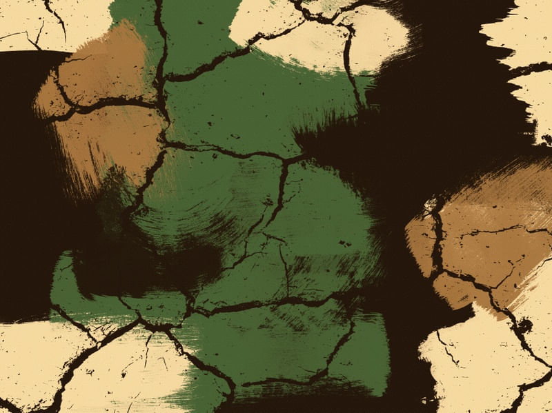 PINTURA E DETALHES ABSTRATOS SÉRIE CORES TONS VERDE MARROM OCRE OP 12
