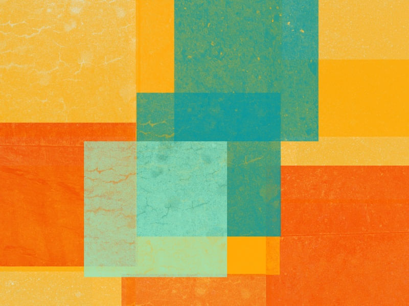 CORES E FORMAS ARTE TONS TURQUESA AMARELO LARANJA OP 27
