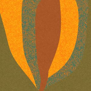 SIMPLE LEAVES ARTE SÉRIE CORES TONS VERDE LARANJA AMARELO OP 05