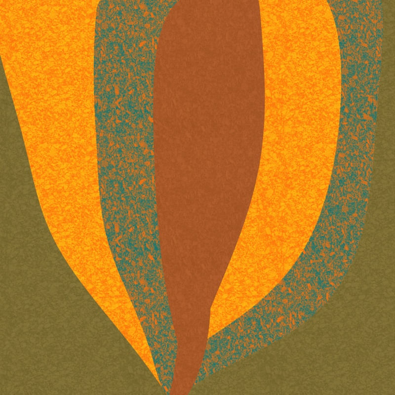 SIMPLE LEAVES ARTE SÉRIE CORES TONS VERDE LARANJA AMARELO OP 05
