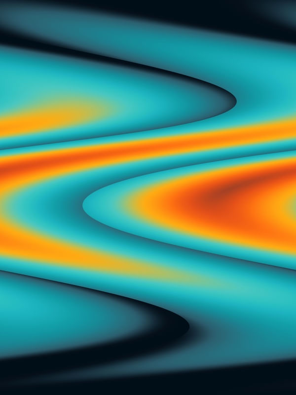 ONDULAÇÕES CORES ARTE SÉRIE TONS AZUL TURQUESA AMARELO LARANJA OP 16