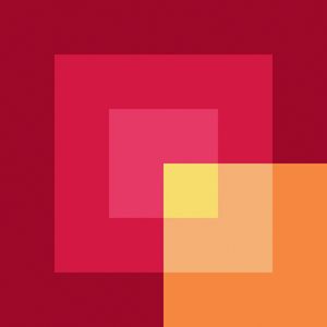 CORES ABSTRATAS SÉRIE SQUARE TONS DE ROSA E AMARELO OP 22