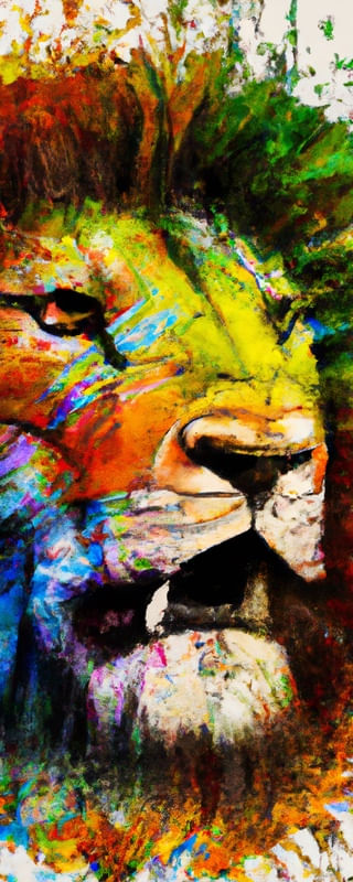 LEÃO AQUARELADO ABSTRATO IV