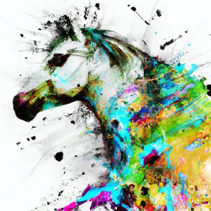 CAVALO AQUARELA ABSTRATO