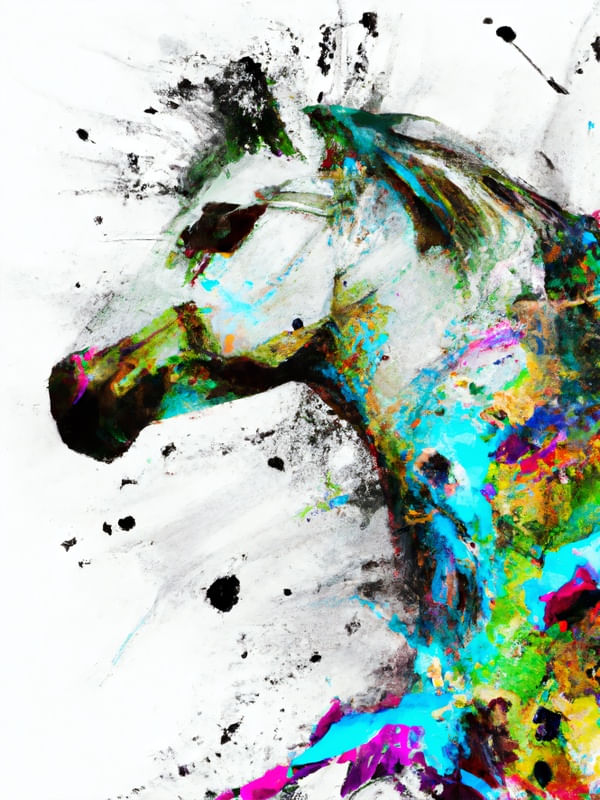 CAVALO AQUARELA ABSTRATO II