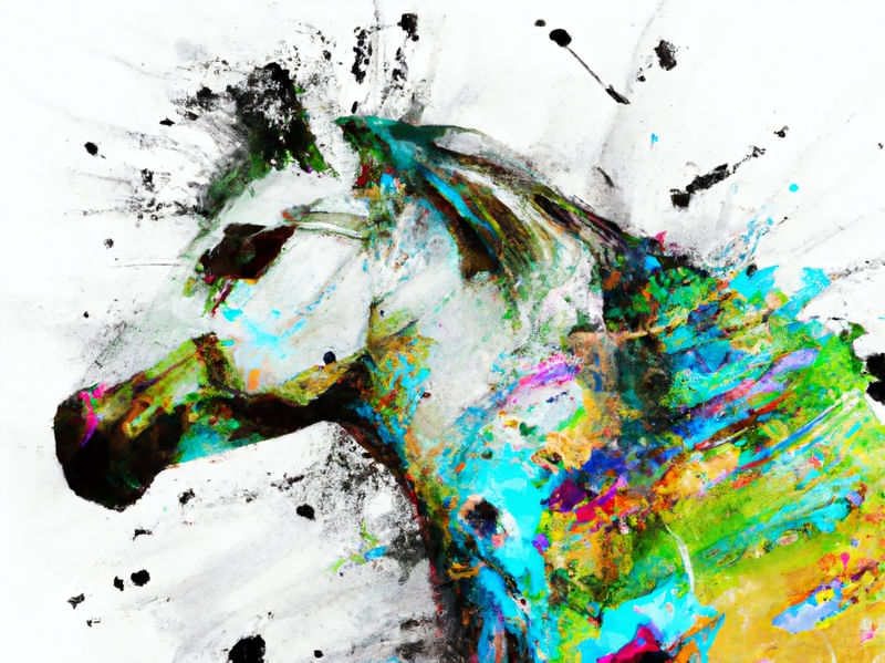 CAVALO AQUARELA ABSTRATO III