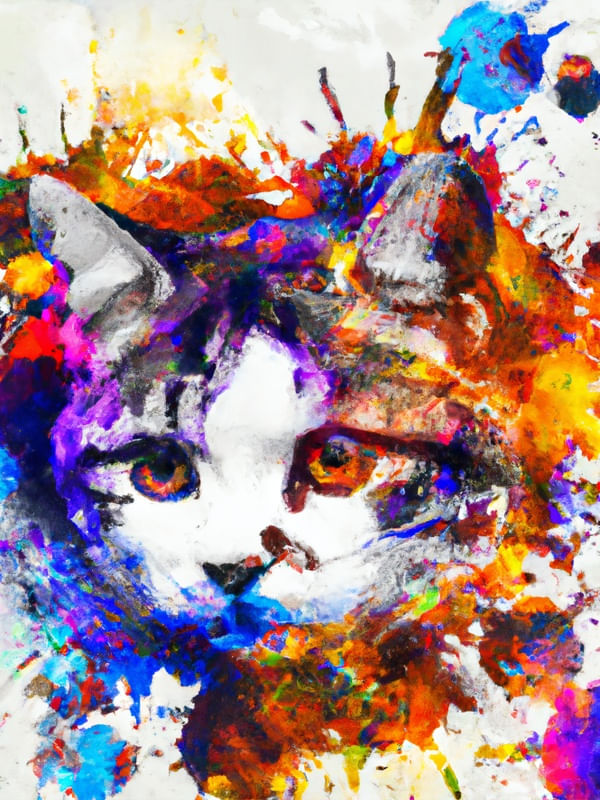 GATO AQUARELADO ABSTRATO