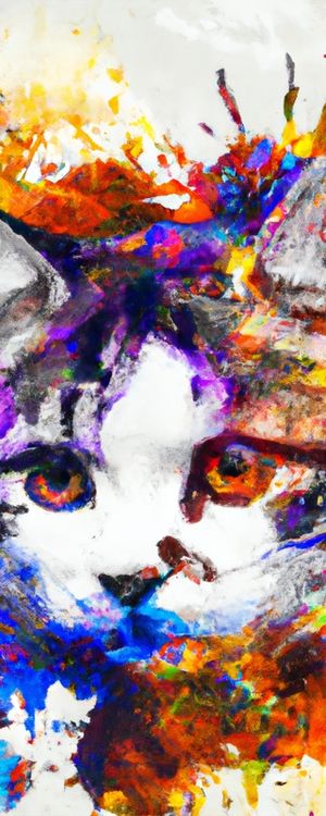 GATO AQUARELADO ABSTRATO III