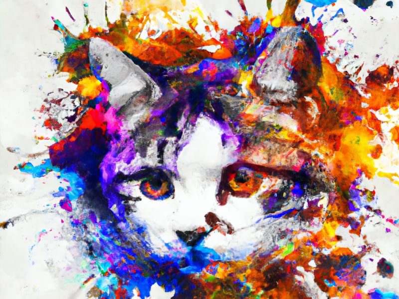 GATO AQUARELADO ABSTRATO IV