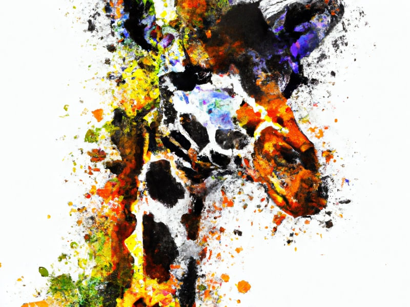 GIRAFA AQUARELADO ABSTRATO II