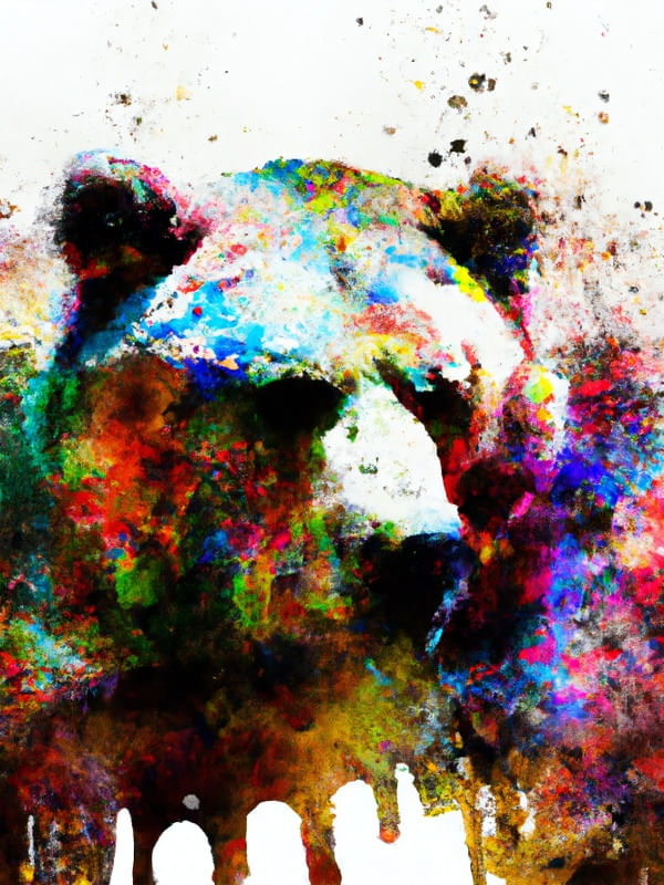 URSO AQUARELADO ABSTRATO