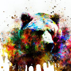 URSO AQUARELADO ABSTRATO I