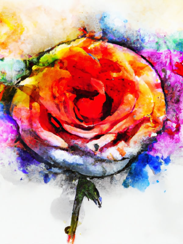 ROSA AQUARELADA ABSTRATA