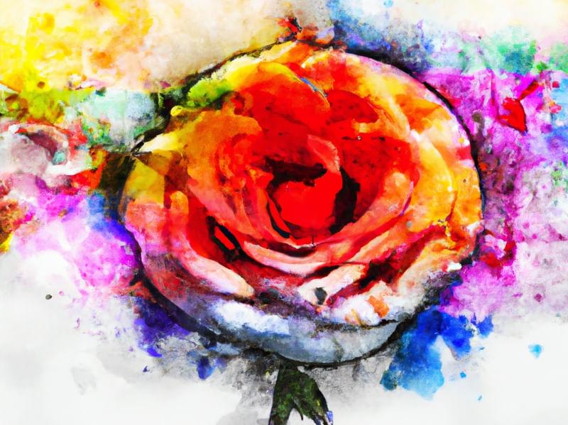 ROSA AQUARELADO ABSTRATO