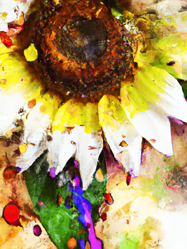 GIRASSOL AQUARELADO ABSTRATO