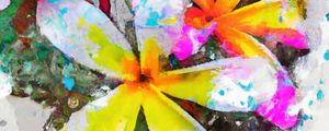 PLUMERIA AQUARELADO ABSTRATO III
