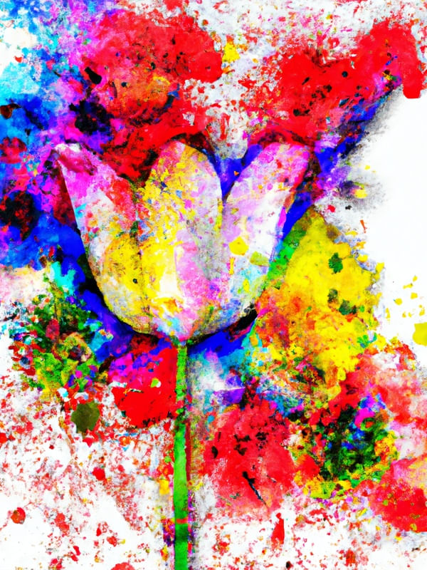 TULIPA AQUARELADO ABSTRATO
