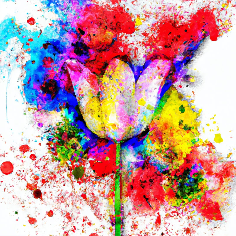TULIPA AQUARELADO ABSTRATA I