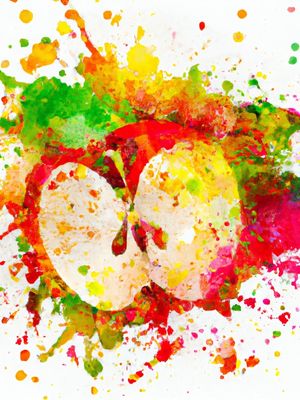 MAÇÃ AQUARELADO ABSTRATO