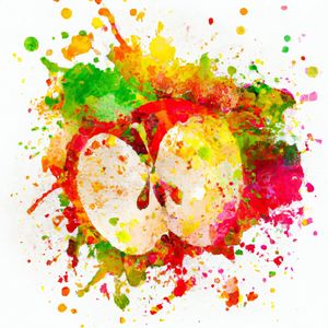 MAÇÃ AQUARELADO ABSTRATO I