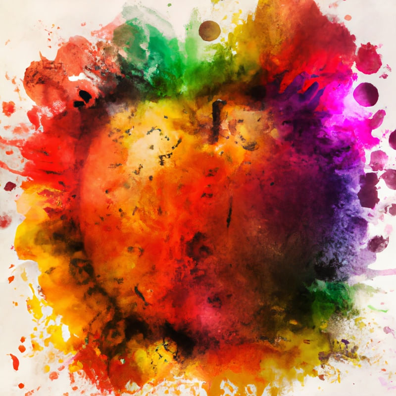 MAÇÃ II AQUARELADO ABSTRATO I