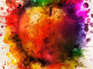 MAÇÃ II AQUARELADO ABSTRATO II