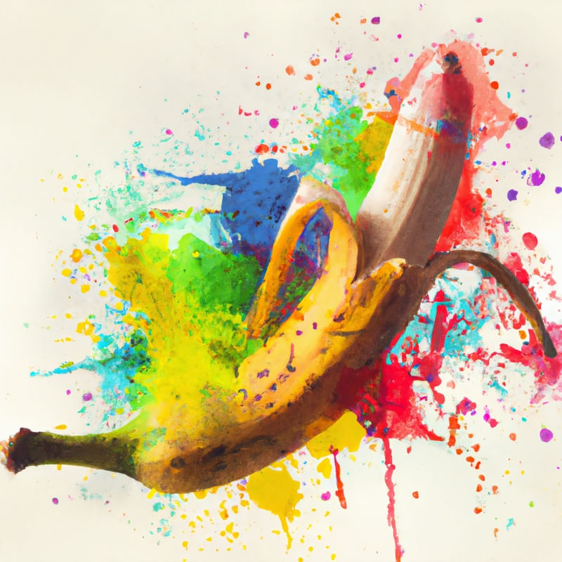 BANANA AQUARELADO ABSTRATO