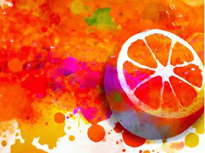 LARANJA AQUARELADO ABSTRATO II
