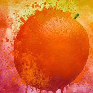 LARANJA II AQUARELADO ABSTRATO