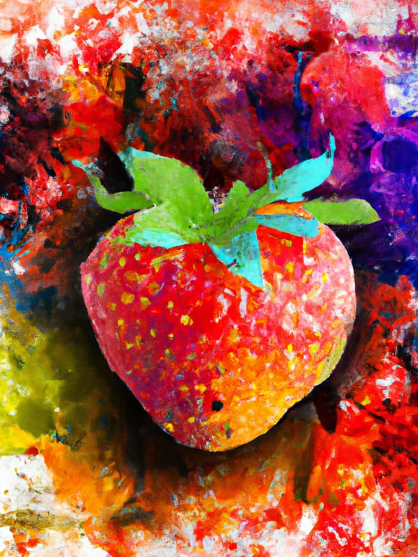 MORANGO AQUARELADO ABSTRATO