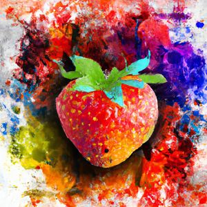 MORANGO AQUARELADO ABSTRATO I